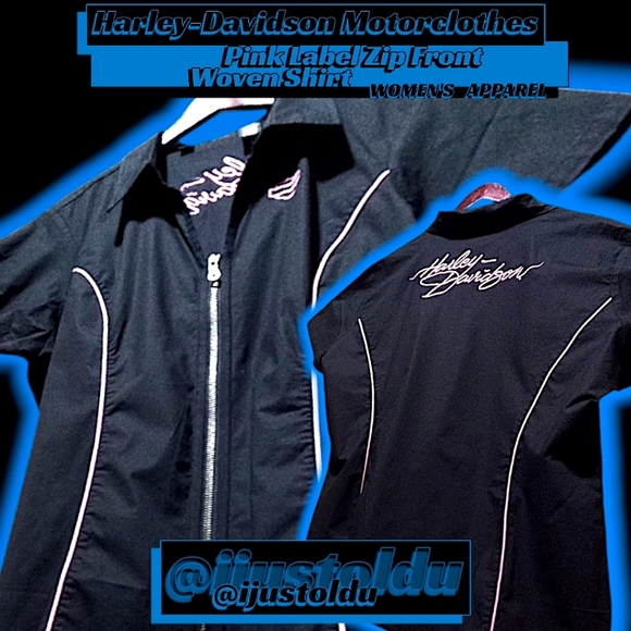 New-Vintage Harley-Davidson Pink Label Zip Front Woven Shirt | Women's 2XL - Picture 16 of 16